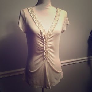 Tahari Top with satin ruffle